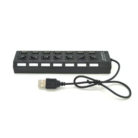 Хаб USB 2.0 7 портов с переключателями на каждый порт, Black, 480Mbts High Speed