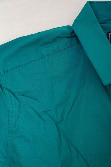 Рубашка мужская однотонная  -уценка, цвет изумрудный, 214R7466-U | Зображення 5