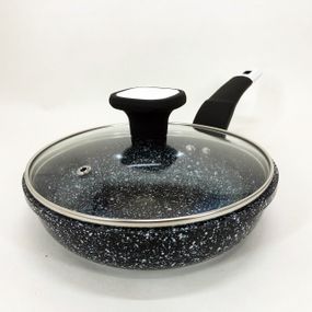 Сковорода UNIQUE UN-5112 18 см з кришкою та гранітним антипригарним покриттям