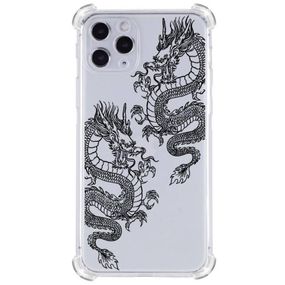 Прозорий протиударний чохол для iPhone 11 pro З принтом: Дракошки