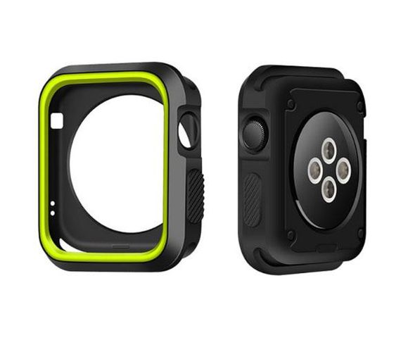 Силиконовый защитный корпус Primo для Apple Watch 38mm - Black / Yellow