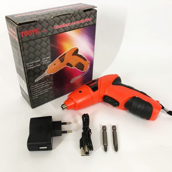 Надійний електричний шуруповерт, Безщітковий акумуляторний шуруповерт з набором біт BE-74 | Зображення 1