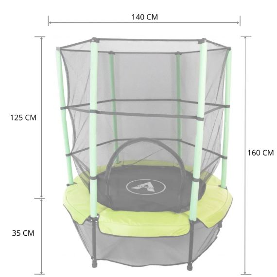 Батут дитячий Atleto 140 см із захисною сіткою для дому та дачі зелений 21000402 | Зображення 8