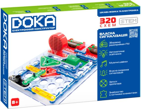 Конструктор електронний DOKA 320 схем (D70707)