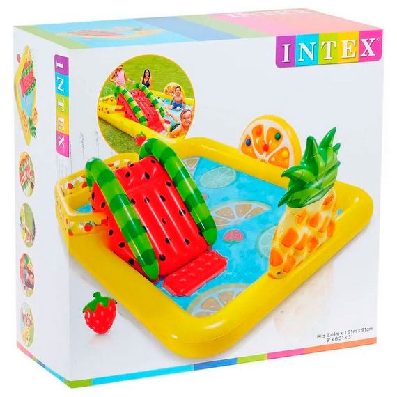Ігровий центр 57158 Intex "Фрукти" 244-191-91см, ремкомплект, 493л, вік 2+, в коробці (6903317165872) | Зображення 1