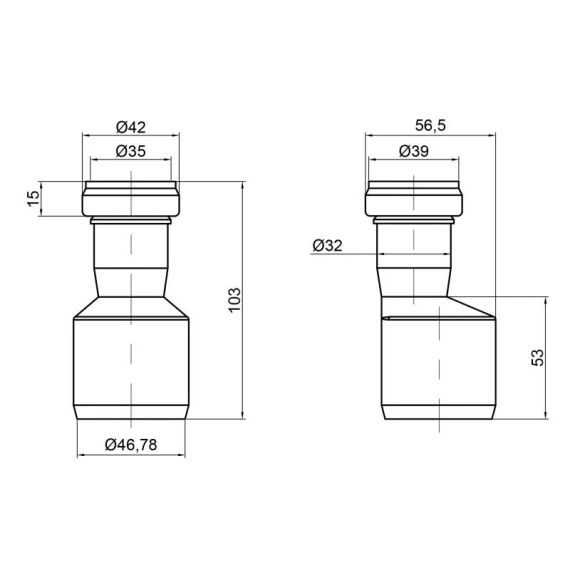 Редукция канализационная TA Sewage 50х32 прямая | Зображення 1