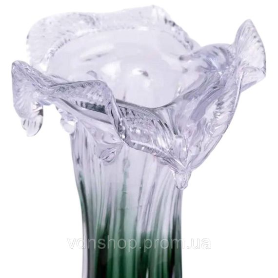 Декоративна скляна ваза для квітів 20 см фігурна ваза 125 мл Зелена HP-9-2 | Зображення 2