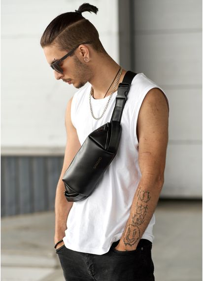 Мужская сумка бананка Sambag Holster MSH чорна 36  × 14 × 4 см (87119101m) | Зображення 9