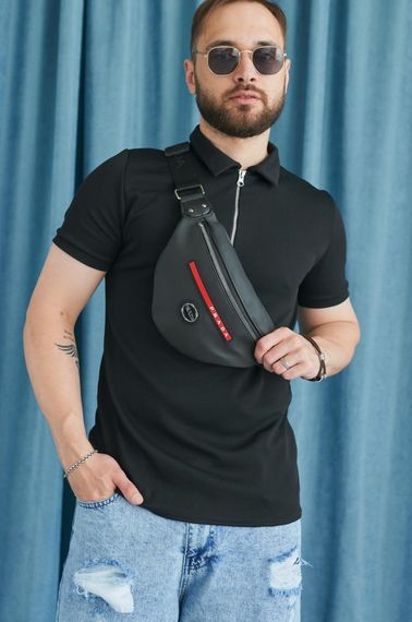 Бананка шкіряна Prada чорна (6792355233) | Зображення 3
