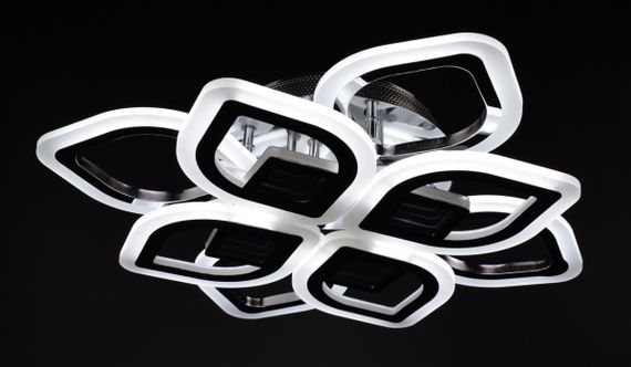 Люстра світлодіодна стельова LED світильник для квартири на стелю лед з пультом 26065 Хром 10х44х44 см. | Зображення 1