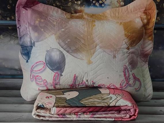 Покрывало стеганое (175х240см) с наволочкой (50х70см+5см ушки) Miss Bella Fashion Полиэстер Полуторный размер