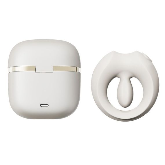 Ерекційне смарт-віброкільце Zalo Apis Ivory White, до 4 годин роботи, зарядний кейс | Зображення 7