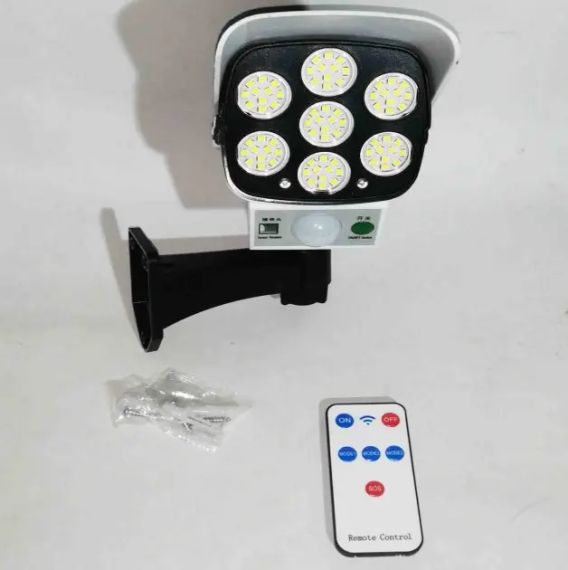 Вуличний ліхтар на сонячній батареї з датчиком руху та пультом JLP-2178 Ліхтар-прожектор у вигляді камери | Зображення 2