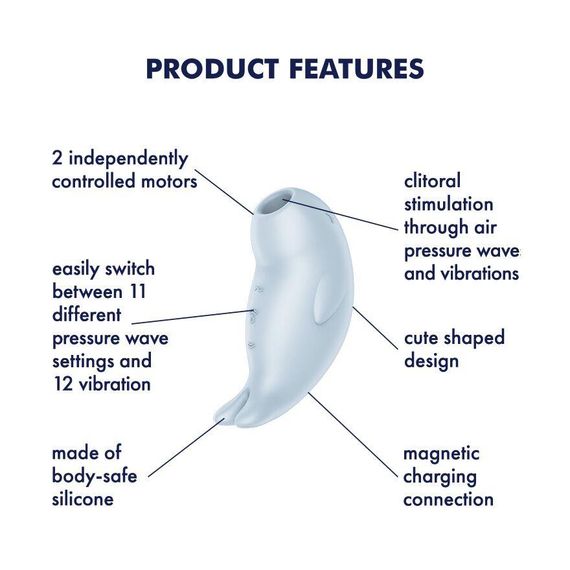 Вакуумный клиторальный стимулятор с вибрацией Satisfyer Seal You Soon, 2 независимых мотора Sex Aura | Зображення 5