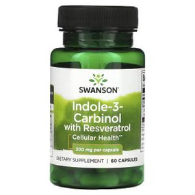 Індол-3-карбінол з ресвератролом Swanson Indole-3-Carbinol with Resveratrol 200 mg/5 mg, 60 капсул