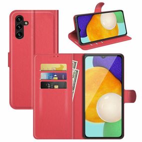 Чохол книжка з кишенями для карт на Samsung Galaxy A04s колір Червоний