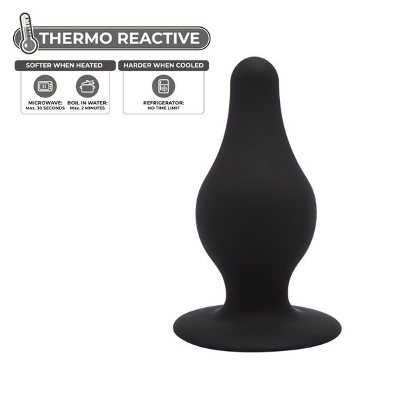 Анальна пробка термореактивна Silexd Plug Model 2 конічної форми, чорна, XS sexstyle | Зображення 6