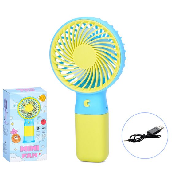 Вентилятор ручной портативный MK 5609(Yellow) с подставкой, 15,5 см, USB | Зображення 1