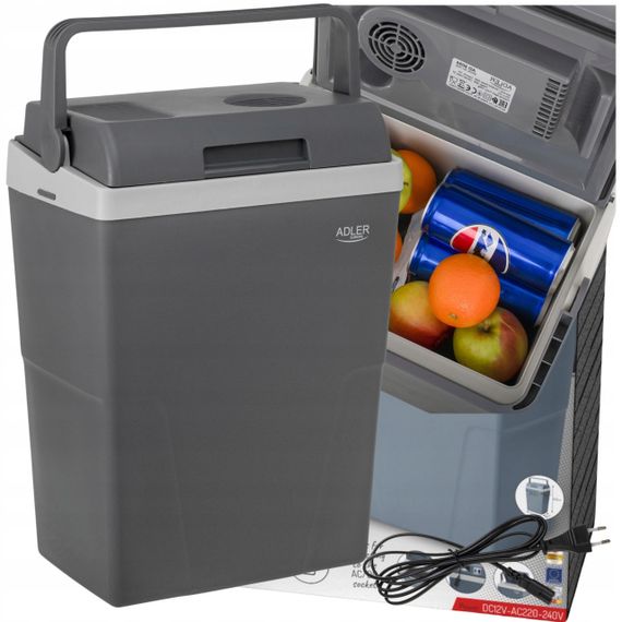 Портативний автохолодильник Adler AD 8094, 22 л, 12/230 В, система Пельтьє, компактний, безшумний