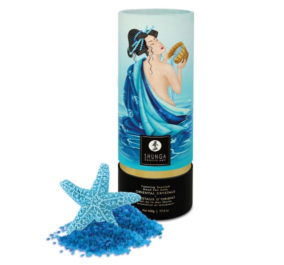 Пенящаяся соль для ванны Shunga Dead Sea salt Oriental Crystals — Ocean Temptations (500 г) sexstyle | Зображення 4