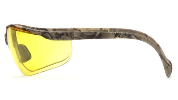 Очки защитные открытые в камуфлированной оправе Pyramex Venture-2 Camo (amber) желтые | Зображення 3
