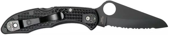 Ніж Spyderco Salt 2 Black Blade H-1 Serrated FRN Black | Зображення 1