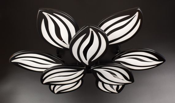 Люстра світлодіодна стельова LED світильник для квартири на стелю лед з пультом 25856 Чорний 10х70х70 см.