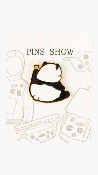 Значок Панда з серцем 0928102521-1 Різнокольоровий shop (2000999539923)