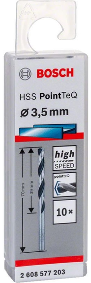 Свердло по металу Bosch HSS-PointTeQ, 3.5х39х70мм, 10шт (2.608.577.203) | Зображення 2