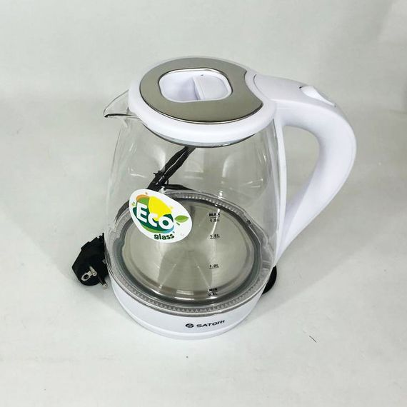 Електрочайник Satori SGK-4105-WT 1.8 л 1500 Вт, стильний електричний чайник, чайники з підсвічуванням | Зображення 1