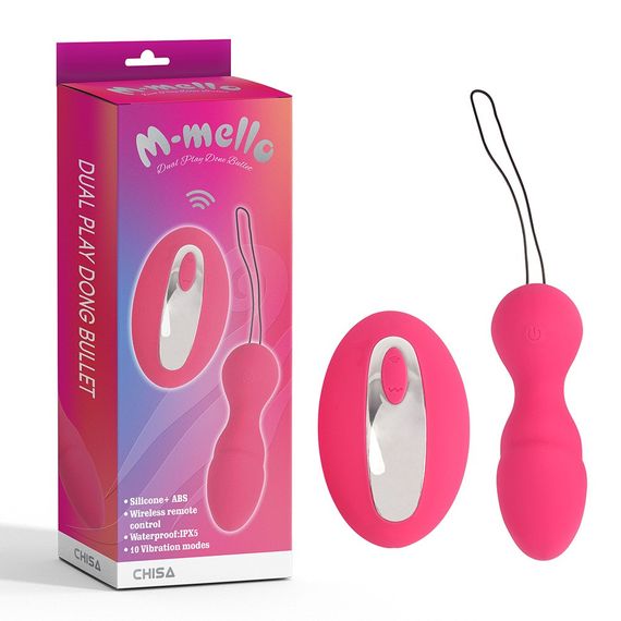 Віброяйце з пультом керування Chisa M-Mello Dual Play Dong Bullet, рожеве Sex Aura