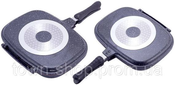 Сковорода-гриль Kamille Grill Pan двухсторонняя прямоугольная 32х24х7.5см KM-4432 | Зображення 4