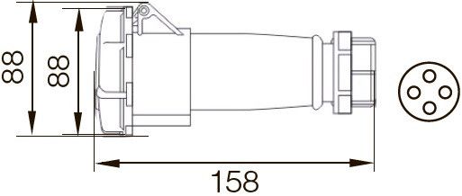 Розетка 2142 переносна 3Р+РЕ 16А 380В IP67 Ny95502053 | Зображення 1