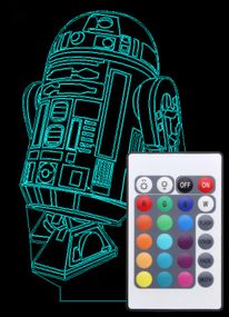 Акриловый светильник-ночник с пультом 16 цветов Звездные Войны R2-D2 tty-n000718