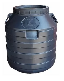 Бочка  технічна 60 л чорна низька бідон  широка горловина ємність для води