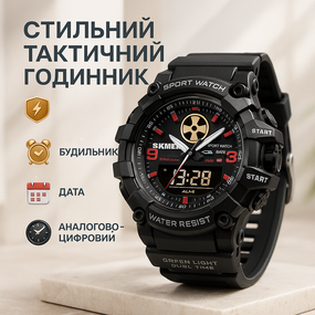 Мужские водостойкие спортивные тактические наручные часы SKMEI 1818RD, Часы Спецназ RP-94