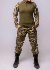Тактические брюки и рубашка убакс с длинным рукавом олива