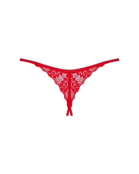 Трусики з доступом Obsessive Ingridia crotchless thong XL/2XL, червоні | Зображення 3