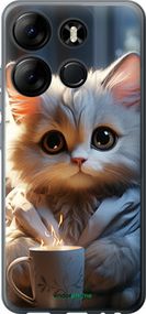 Чохол на Infinix Smart 7 Білий кіт "5646u-3195-2448"