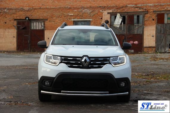Передній захист F3-10 (нерж.) для Renault Duster 2018-2024 рр | Зображення 1