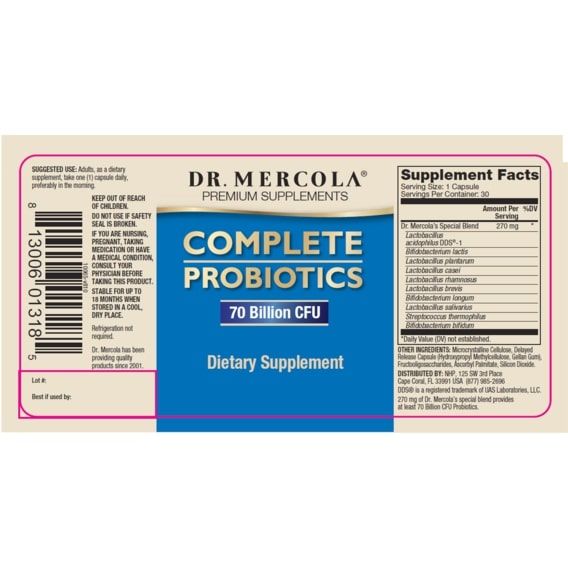 Пробиотик Dr. Mercola Complete Probiotics 90 Caps | Зображення 1