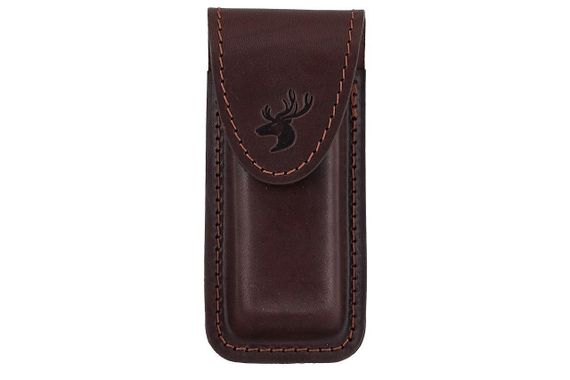 Чохол для складного ножа, ліхтарика на липучці XL (шкіра, велюр, коричневий) MAS