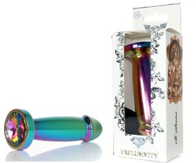 Металлический анальный плаг в виде пениса Boys Series - Jewellery Multicolour Penis PLUG ( размер M ) sexstyle