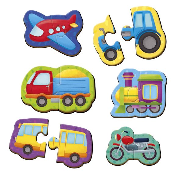 Детские магнитные пазлы "Транспорт" VT1733-02, 6 картинок | Зображення 2