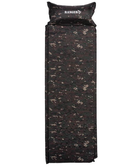 Каремат самонадувной коврик туристический 190x60x3 см с подушкой Ranger Tibet Camo камуфляж 6641