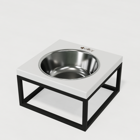 Миска на подставке для кошек и средних собак Hollky Base Solo M (1 × 0,8 л) Solo M-212110-BLWH