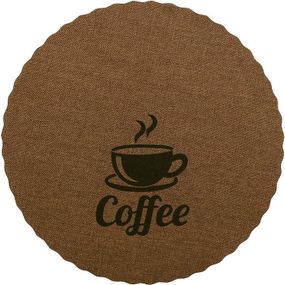 Набір 12 сервірувальних килимків Doily Coffee Ø38см, плейсмат (подтарельники), світло-коричневий