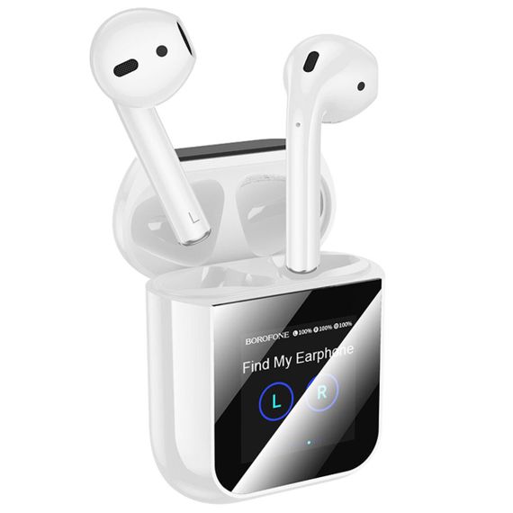 Беспроводные наушники BOROFONE BW86 Brocade true wireless BT headset with touch screen White | Зображення 2