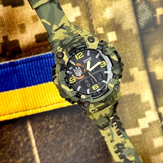 Годинник наручний Patriot 002CMGRUASI Тризуб срібло Зелений камуфляж + Коробка. | Зображення 2