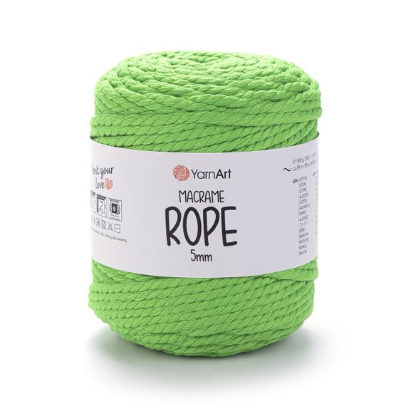Пряжа YarnArt Macrame Rope 5 мм 802 бавовняний шнур для макраме, панно та кашпо